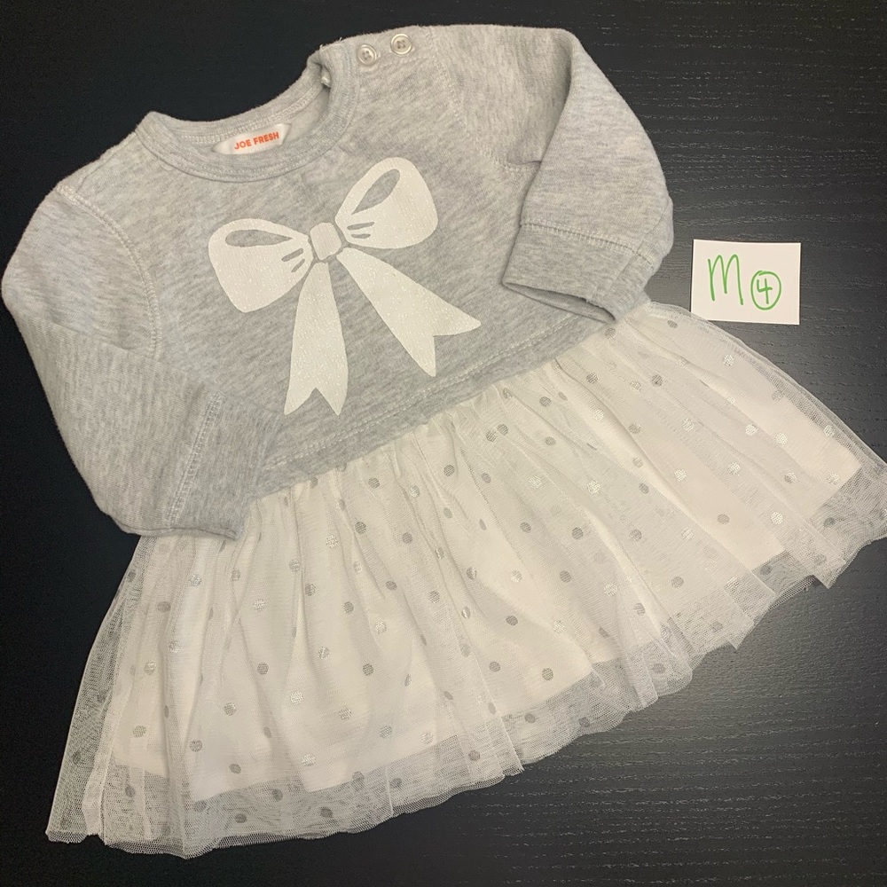 Joe Fresh 3-6m Grey and White Tutu Style Dress